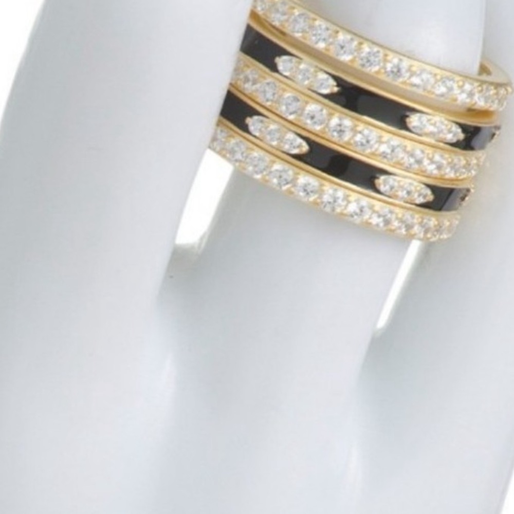 Freida Rothman 14K gold plated enamel stacked ring - NWT, size 6-9. SELLING OUT